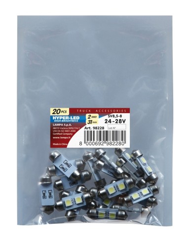 20 LAMPADE SILURO 31MM 28V 2 SMD