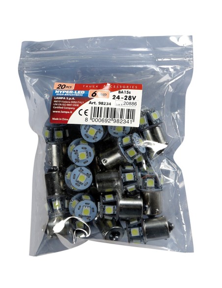 20 LAMPADE BA15S 28V 6 SMD