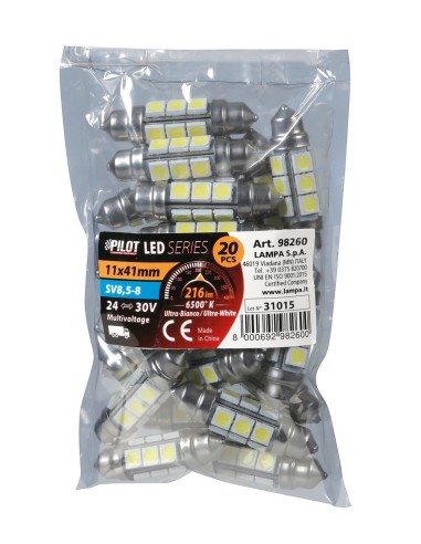 20PZ LAMPADE SILURO 39MM 28V 12SMD