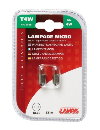 CP.LAMPADE MICRO 24V 4W T4W BA9S
