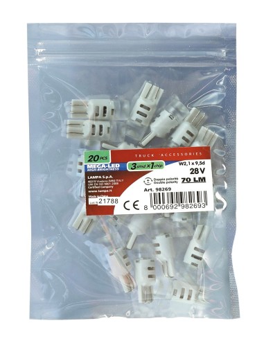 20PZ LAMPADE SPECIALI LED SMD MULTI-CHIP 28V 3SMD