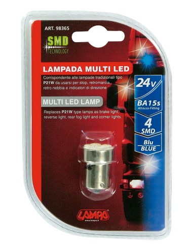 LAMPADA 24V 4SMD BLU BA15S