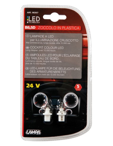 CP.LAMPADE LED 24V.C/ZOCCOLO PER CRUSCOTTO, BIANCO