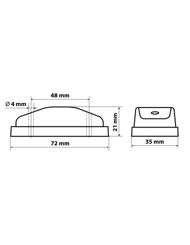 -LUCE INGOMBRO--LA2--2LED 24V AMBRA-
