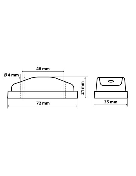 -LUCE INGOMBRO--LA2--2LED 24V AMBRA-