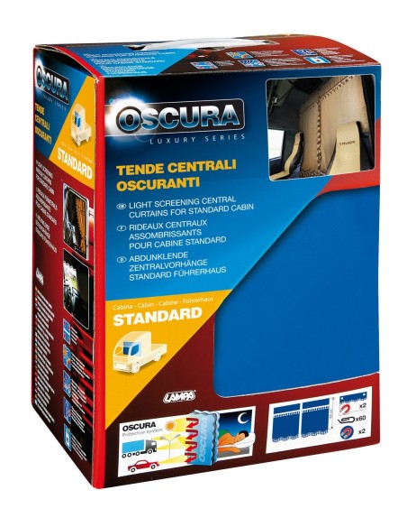 TENDE CENTRALI OSCURANTI BLU PER CABINE STANDARD