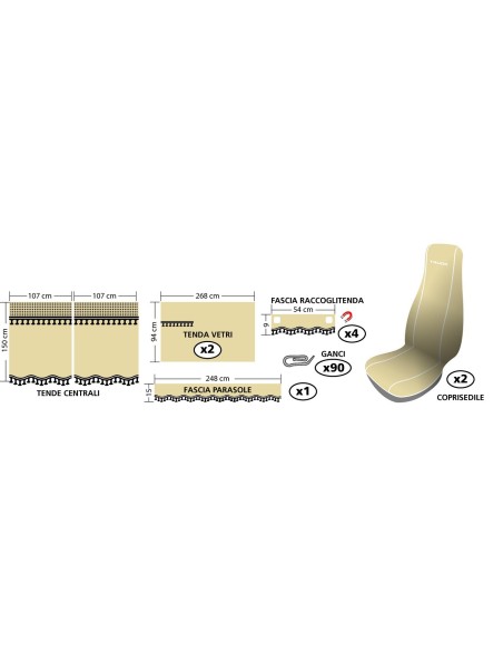 -SET INTERNI --MELISSA-- BEIGE IN MICROFIBRA PER C