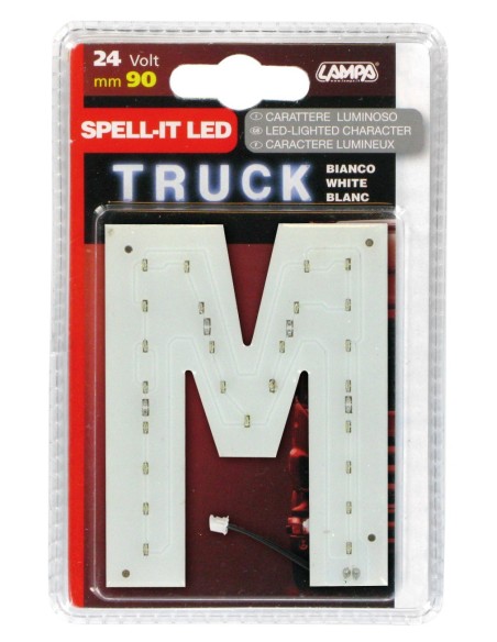 -LETTERA ADESIVA --M-- 24V LED BIANCHI-