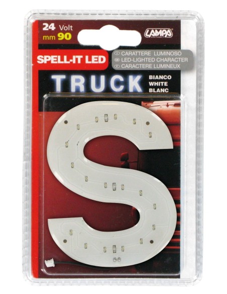 -LETTERA ADESIVA --S-- 24V LED BIANCHI-