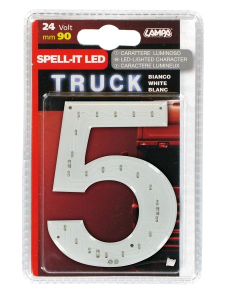-NUMERO ADESIVO --5-- 24V LED BIANCHI-