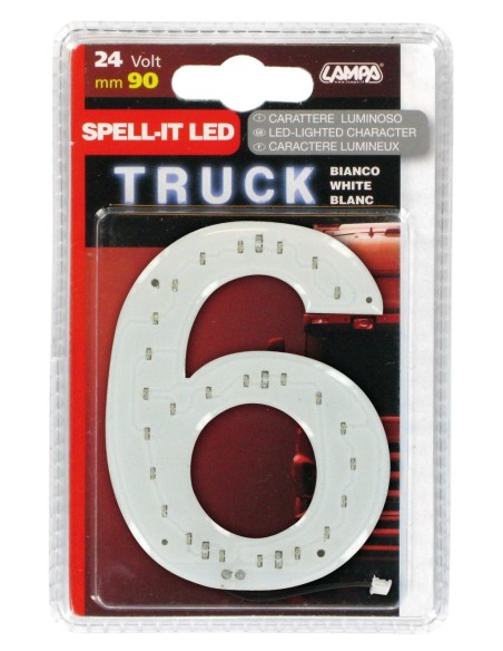 -NUMERO ADESIVO --6-- 24V LED BIANCHI-
