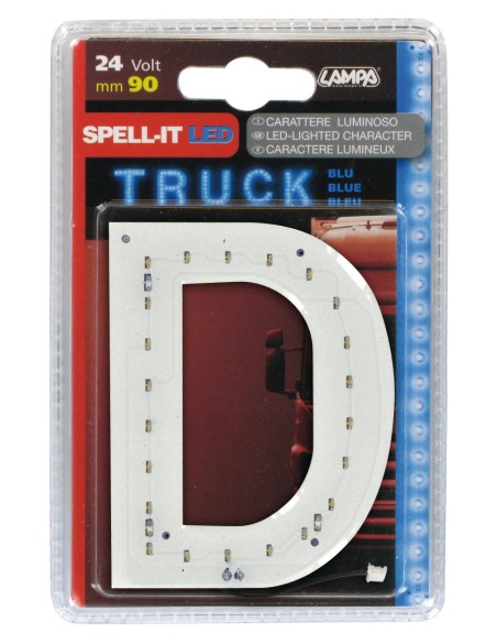 -LETTERA ADESIVA --D-- 24V LED BLU-
