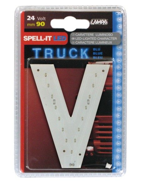 -LETTERA ADESIVA --V-- 24V LED BLU-