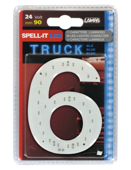 -NUMERO ADESIVO --6-- 24V LED BLU-