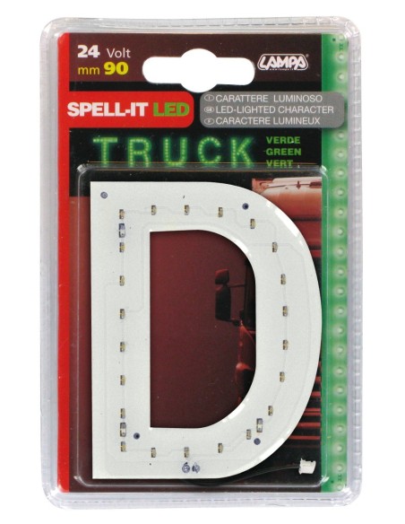 -LETTERA ADESIVA --D-- 24V LED VERDI-