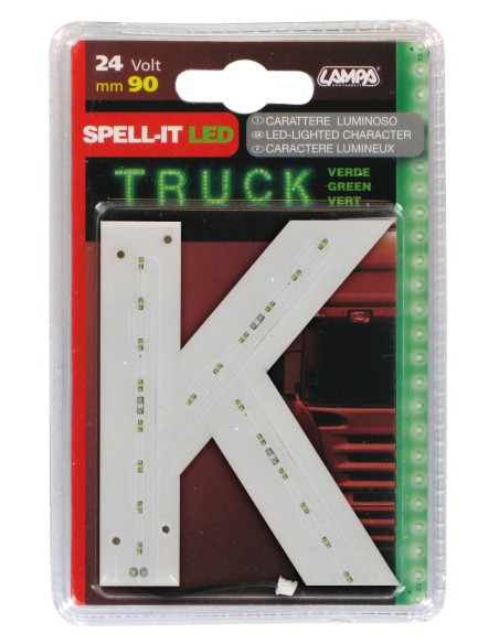 -LETTERA ADESIVA --K-- 24V LED VERDI-