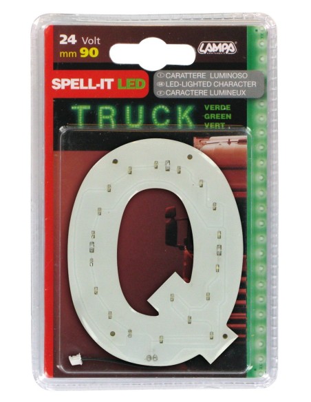 -LETTERA ADESIVA --Q-- 24V LED VERDI-