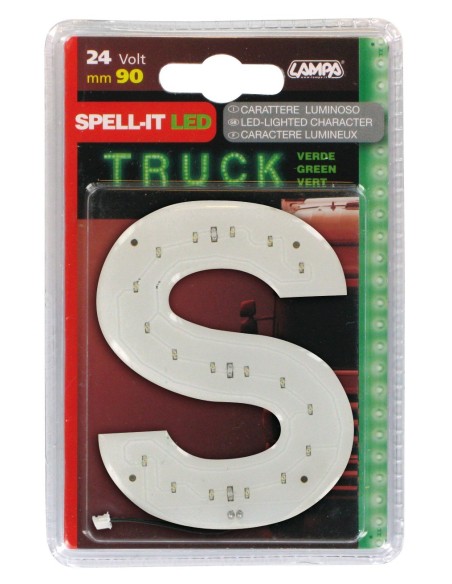 -LETTERA ADESIVA --S-- 24V LED VERDI-