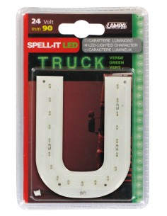 -LETTERA ADESIVA --U-- 24V LED VERDI-