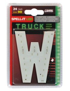 -LETTERA ADESIVA --W-- 24V LED VERDI-