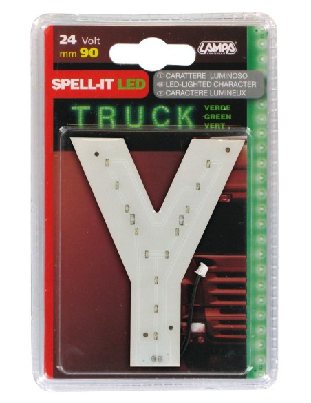 -LETTERA ADESIVA --Y-- 24V LED VERDI-