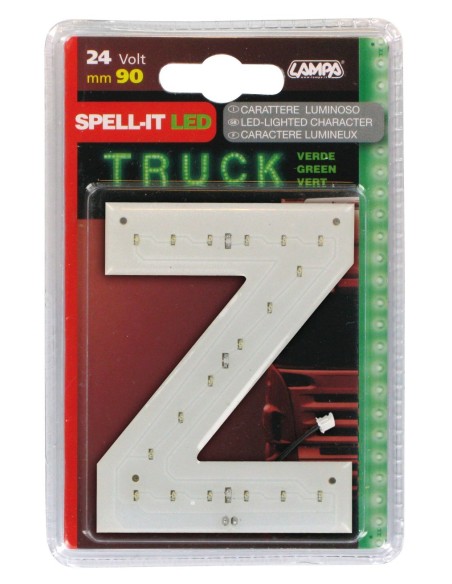 -LETTERA ADESIVA --Z-- 24V LED VERDI-