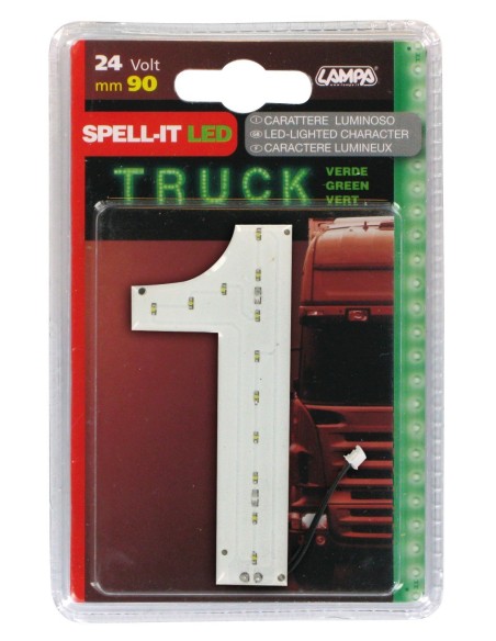 -NUMERO ADESIVO --1-- 24V LED VERDI-