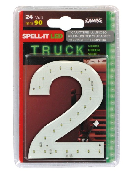 -NUMERO ADESIVO --2-- 24V LED VERDI-