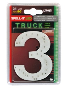 -NUMERO ADESIVO --3-- 24V LED VERDI-
