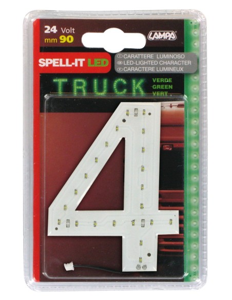 -NUMERO ADESIVO --4-- 24V LED VERDI-