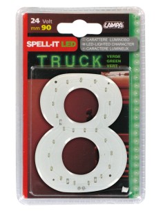 -NUMERO ADESIVO --8-- 24V LED VERDI-