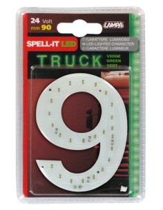 -NUMERO ADESIVO --9-- 24V LED VERDI-
