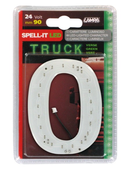 -NUMERO ADESIVO --0-- 24V LED VERDI-