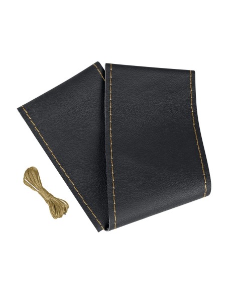 PREMIUM C/VOLANTE PELLE NERO 44-46CM CUCIT.BEIGE