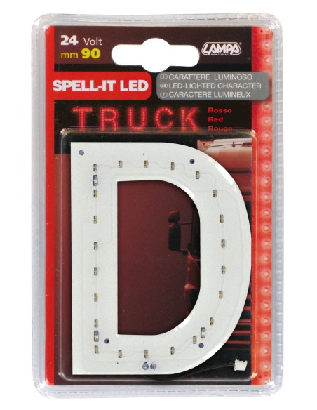-LETTERA ADESIVA --D-- 24V LED ROSSI-
