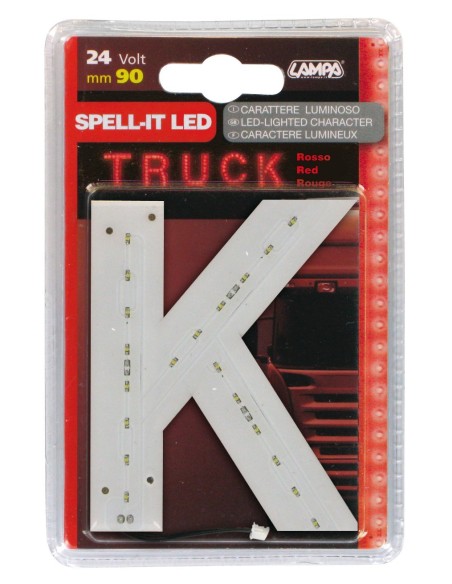 -LETTERA ADESIVA --K-- 24V LED ROSSI-