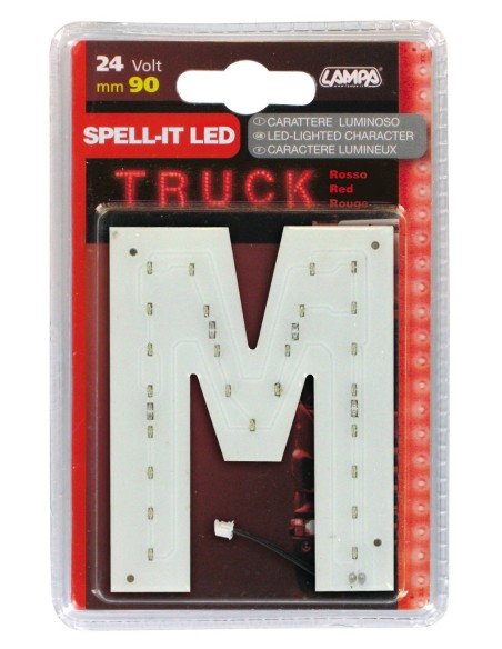 -LETTERA ADESIVA --M-- 24V LED ROSSI-