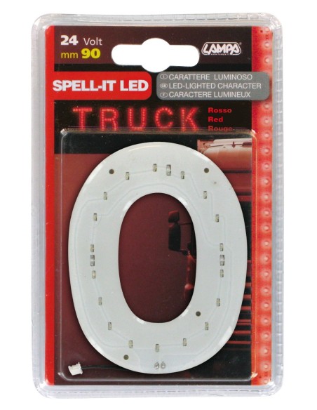 -LETTERA ADESIVA --O-- 24V LED ROSSI-