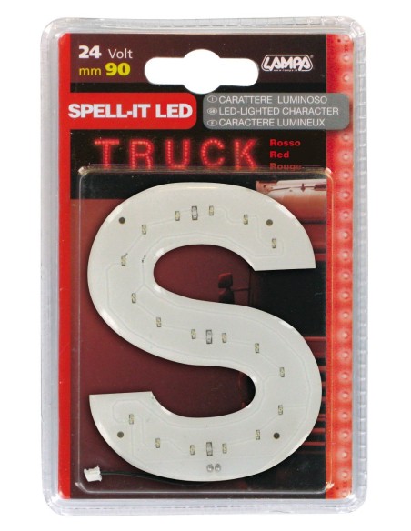 -LETTERA ADESIVA --S-- 24V LED ROSSI-