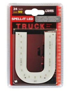 -LETTERA ADESIVA --U-- 24V LED ROSSI-