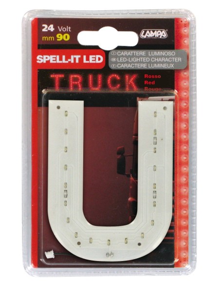 -LETTERA ADESIVA --U-- 24V LED ROSSI-