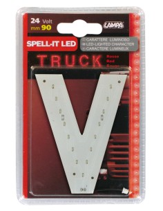 -LETTERA ADESIVA --V-- 24V LED ROSSI-