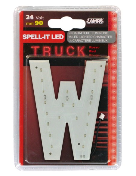 -LETTERA ADESIVA --W-- 24V LED ROSSI-