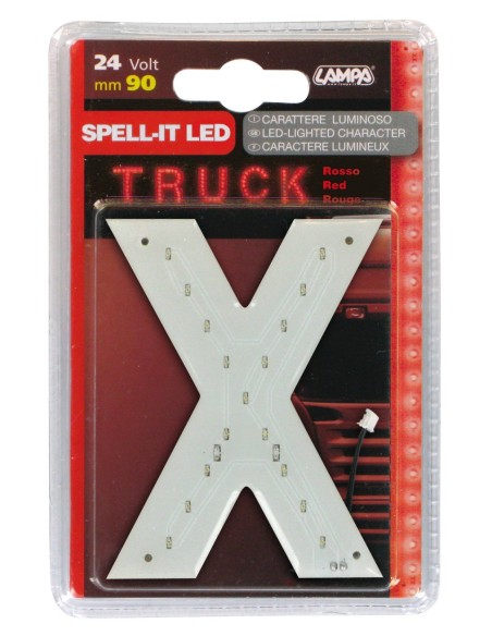 -LETTERA ADESIVA --X-- 24V LED ROSSI-
