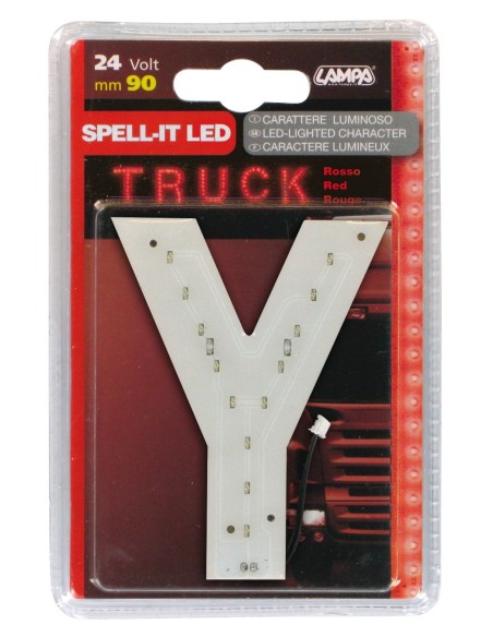 -LETTERA ADESIVA --Y-- 24V LED ROSSI-