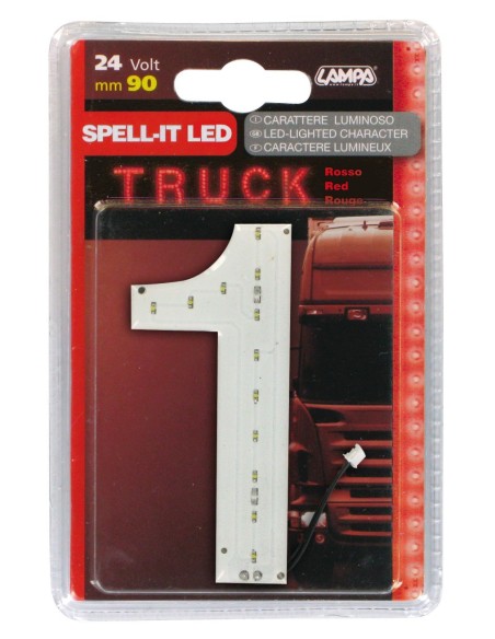 -NUMERO ADESIVO --1-- 24V LED ROSSI-