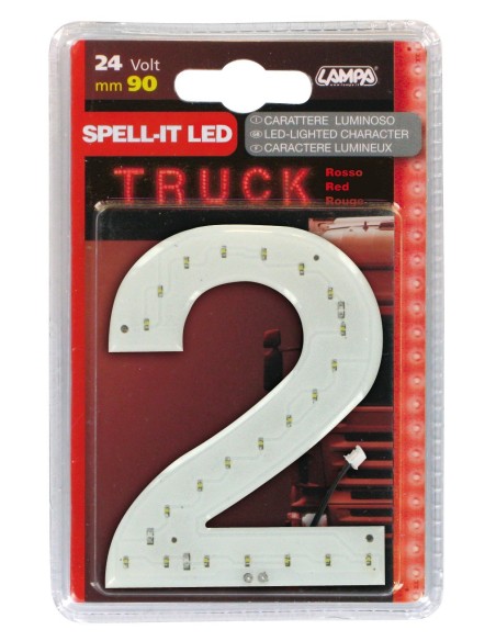 -NUMERO ADESIVO --2-- 24V LED ROSSI-
