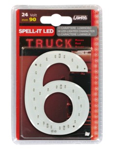 -NUMERO ADESIVO --6-- 24V LED ROSSI-