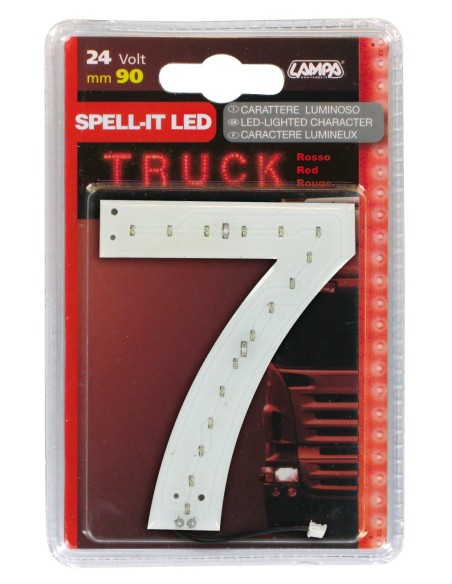 -NUMERO ADESIVO --7-- 24V LED ROSSI-