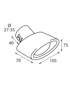 CODINO TERMINALE MARMITTA TS-31 ACCIAIO INOX DIAM.27-35MM 60085 LAMPA 2